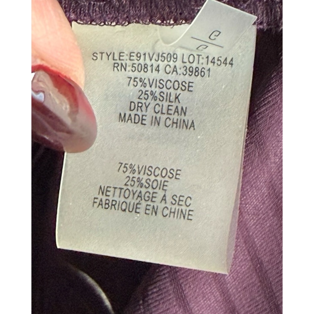 Elie Tahari Purple Burnout Velvet Silk Blend Stripe Blouse E91VJ509 NWT - Picture 6 of 8